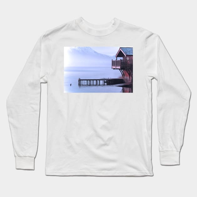 Ullswater Boathouse in Snow Long Sleeve T-Shirt by Furtographic